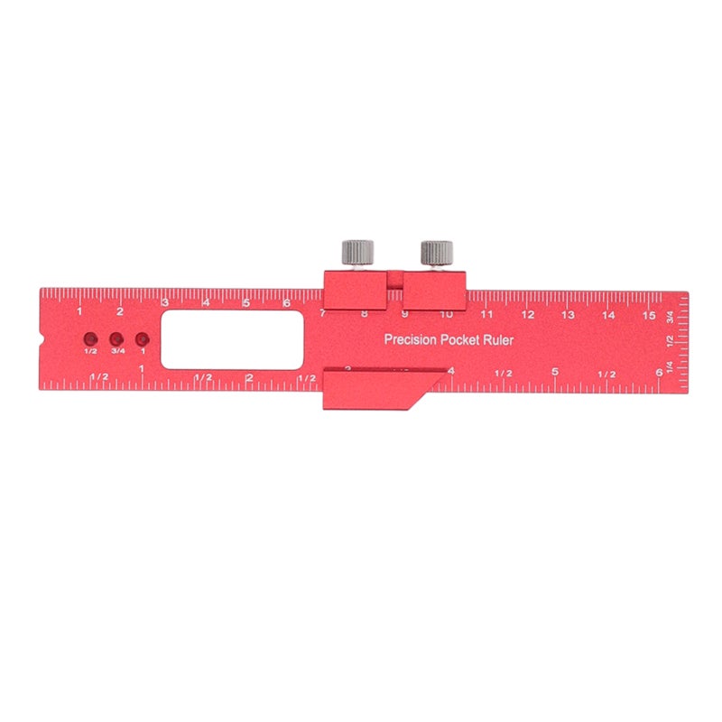 Adjustable Woodworking Ruler CNC Anodized Aluminum Alloy Adjustable Slide Stop - Fine Workmanship Pocket Marking Ruler for Diy Woodworking Cabinet Furniture Making - Image 4