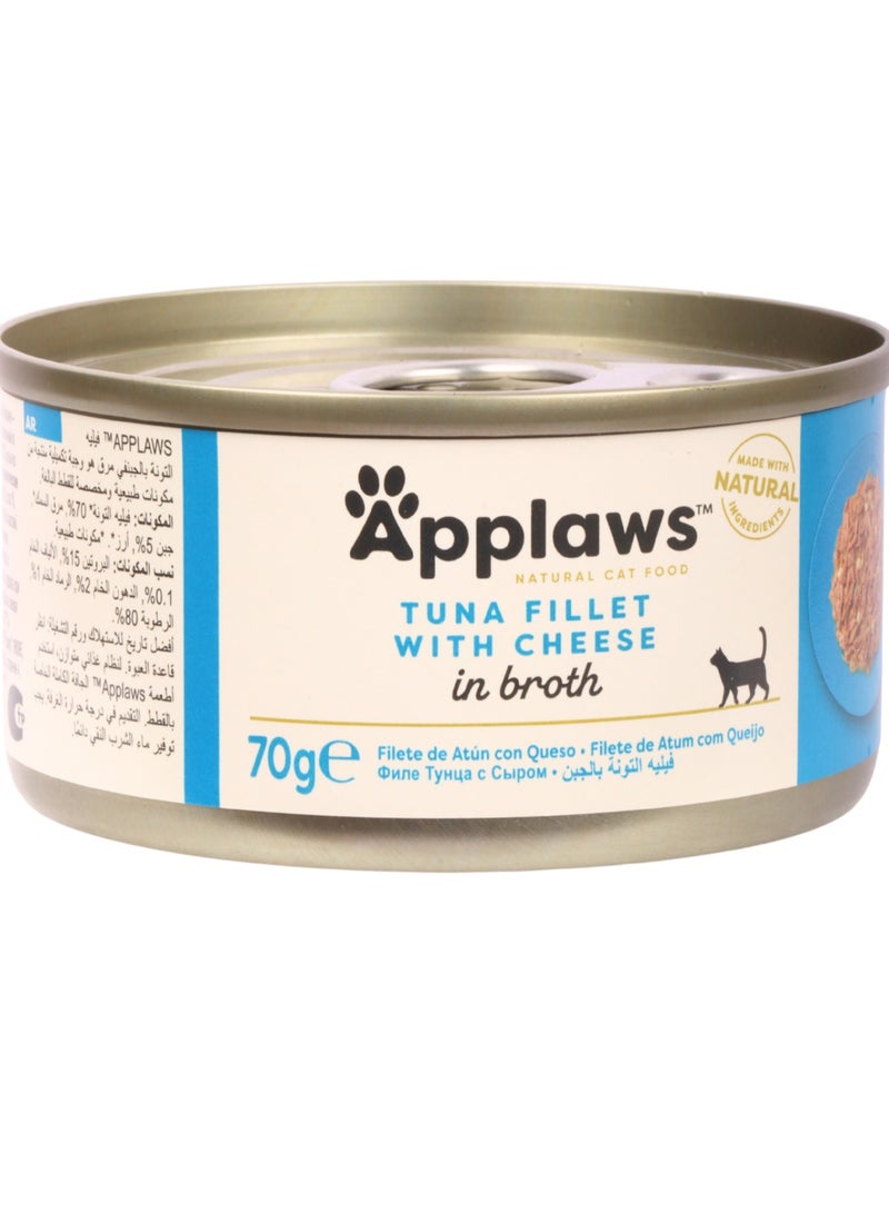 Applaws Cat Adult Wet Food Tuna Fillet With Cheese In Broth Flavor 70g Pack Of 6 - Image 2