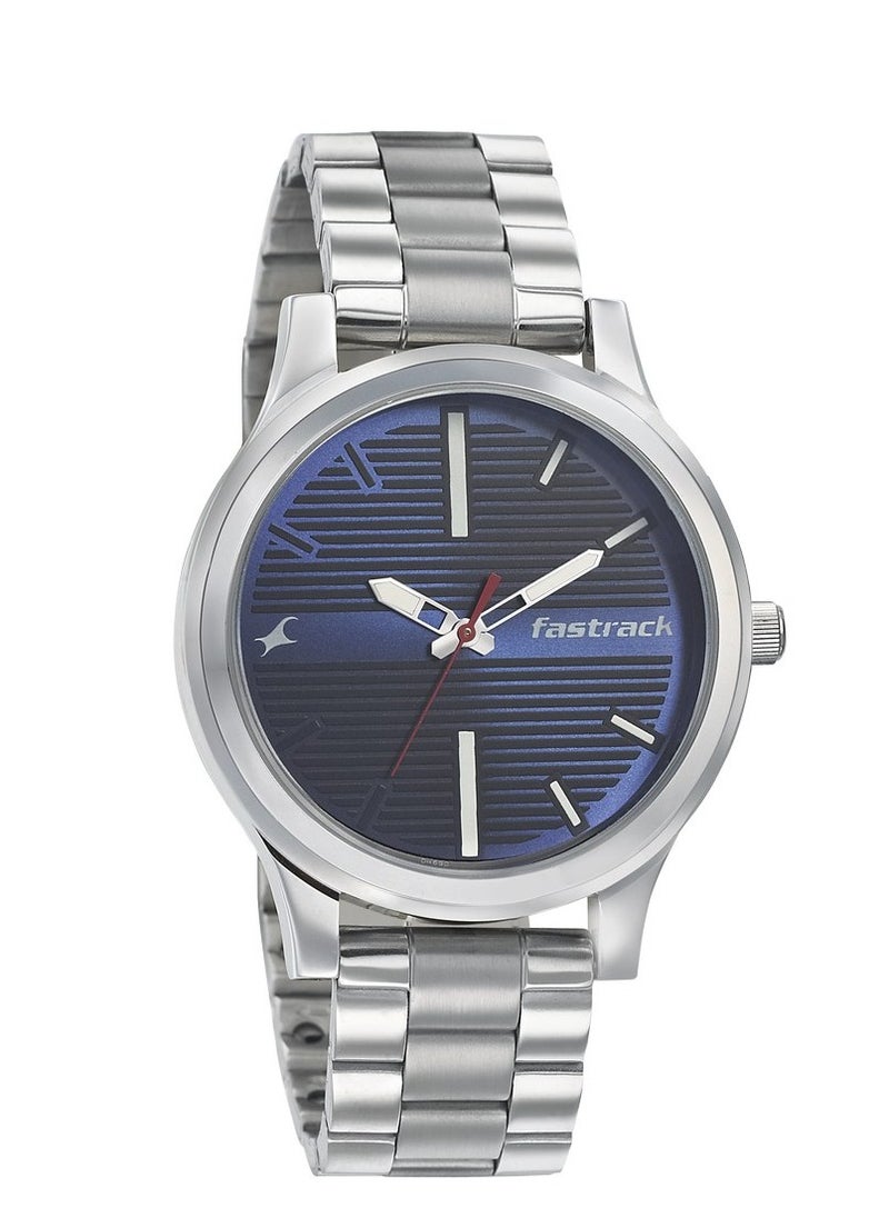 fastrack Fastrack Fundamentals Quartz Analog Blue Dial Stainless Steel Strap Watch for Guys  - Image 1