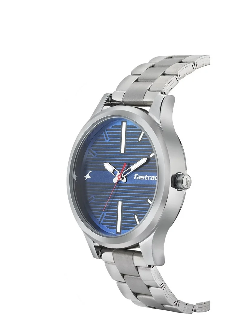 fastrack Fastrack Fundamentals Quartz Analog Blue Dial Stainless Steel Strap Watch for Guys