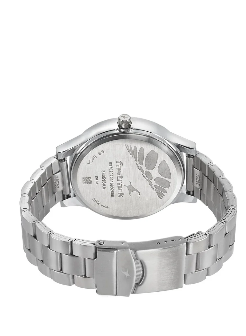 fastrack Fastrack Fundamentals Quartz Analog Blue Dial Stainless Steel Strap Watch for Guys