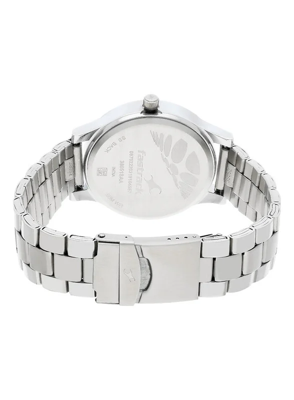fastrack Fastrack Fundamentals Quartz Analog Blue Dial Stainless Steel Strap Watch for Guys