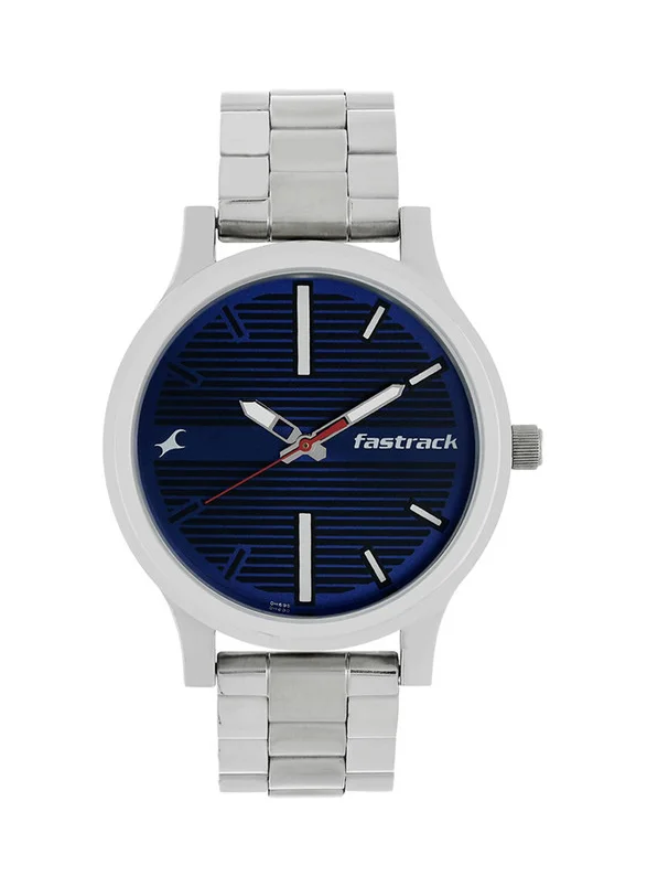 فاستراك Fastrack Fundamentals Quartz Analog Blue Dial Stainless Steel Strap Watch for Guys