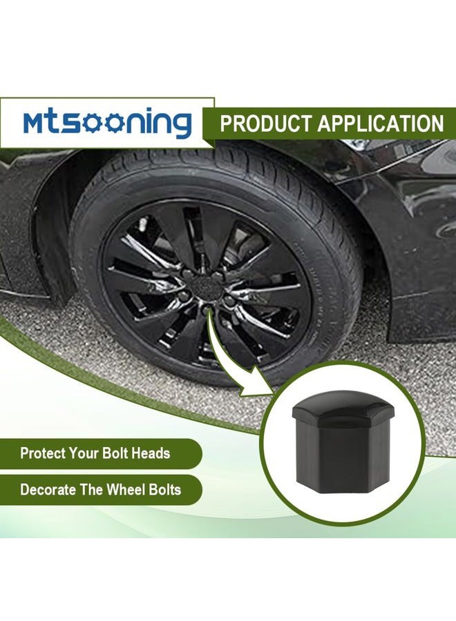 Mtsooning 21 Pcs Car Wheel Nut Caps, 21mm Universal Nut Lug Covers, Auto Hub Bolt Head Protector with Remover Clip, Black Universal Waterproof Dustproof Tire Screw Caps - Image 5