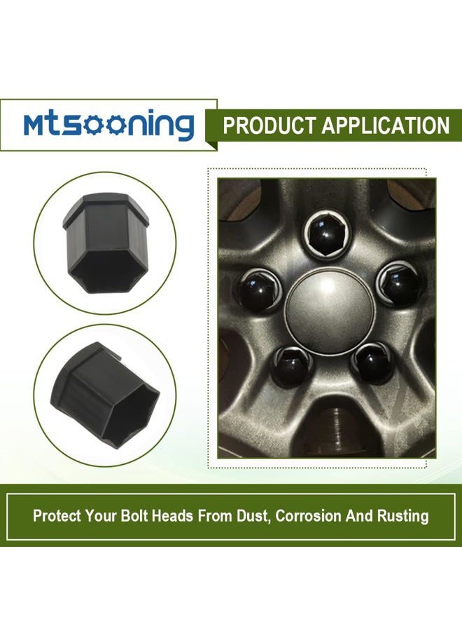 Mtsooning 21 Pcs Car Wheel Nut Caps, 21mm Universal Nut Lug Covers, Auto Hub Bolt Head Protector with Remover Clip, Black Universal Waterproof Dustproof Tire Screw Caps - Image 4