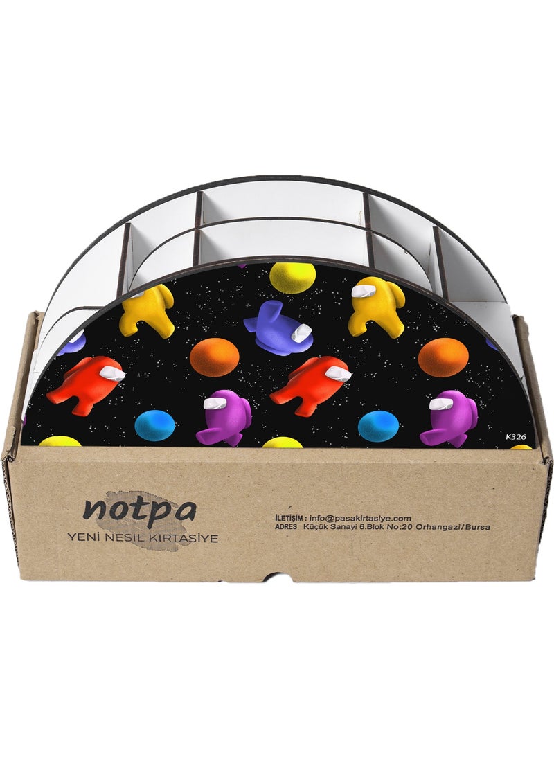 KutuTR Wooden Vip Emoji Series Desktop Pen Holder with Rainbow Ruler Organizer for Children Assembled Boxed  - Image 5