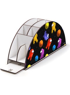 KutuTR Wooden Vip Emoji Series Desktop Pen Holder with Rainbow Ruler Organizer for Children Assembled Boxed  - Image 3