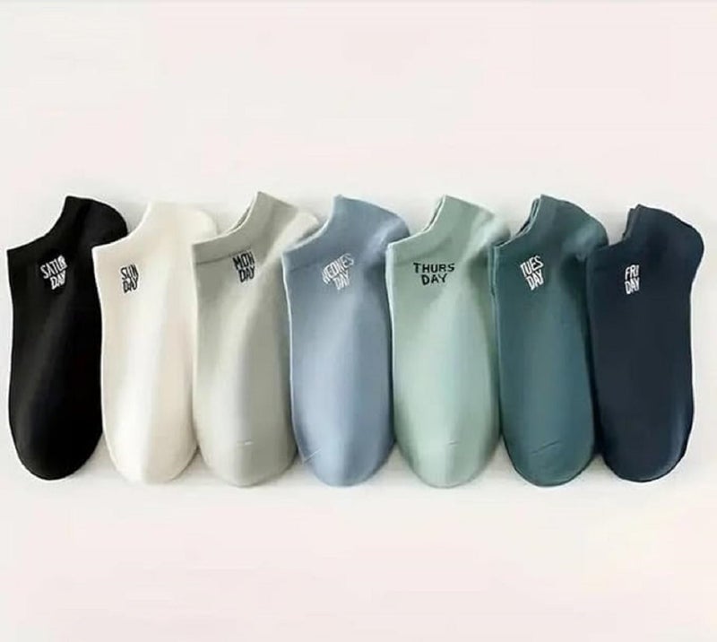 VAIDUE Ankle Length Socks For Men And Women Free Size Pack of 7 | Made With Cotton Breathable, Anti Odour & Moisture Absorbent Cotton Unisex Cute Design (Multi Color) - Image 4