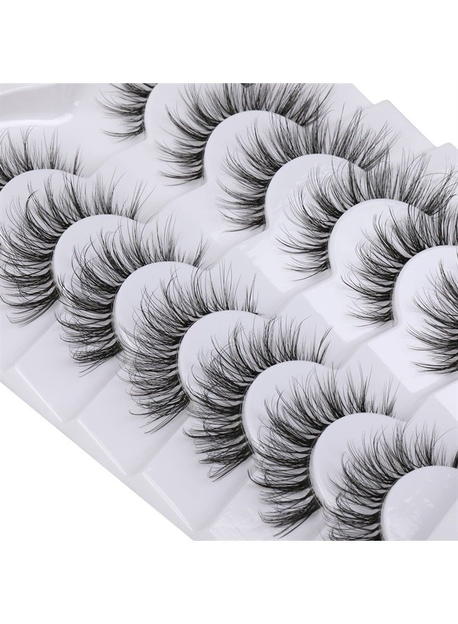 Kiromiro False Eyelashes with Clear Band Faux Mink Lashes Natural Look Fluffy Wispy Fake Lashes Pack by Kiromiro 7 Pairs - Image 5