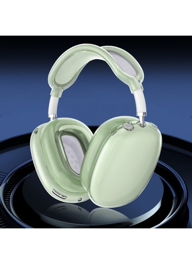 Generic Suitable For Airpodsmax Apple Bluetooth Headset Max Earmuffs Decorative Transparent Headphone Protective Set Three-piece Set-Color:Translucent Green (headband Protective Cover + Ear Cap Cover + Earphone Cover)-Applicable Models:Apple Airpodsmax  - Image 1
