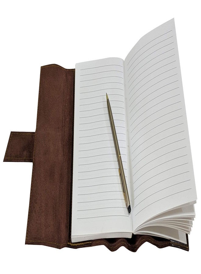 RUSTIC TOWN Brown Leather Journal Refillable Writing Notebook - Handmade Daily Travel Notepad for Men Women | Travel Office Journal | Unlined Paper 8 x 6 inches Notebook (Medium), 200 Pages - Image 4