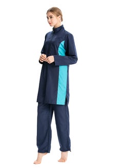 NIBEMINENT 3-Piece Muslim Conservative Swimsuit With Adjustable Pleat Design Sun Protection Split Design Swimsuit  - Image 2