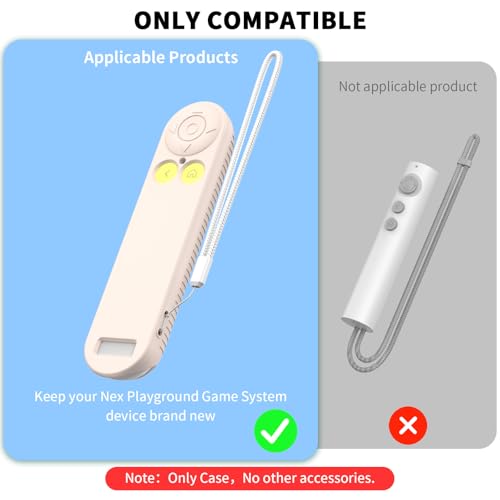 Wacanc Silicone Nex Playground Game System Case, Anti Slip Shockproof, Remote Protective Sleeve with Lanyard (Off White) - Image 2