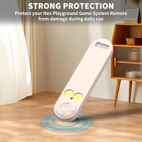 Wacanc Silicone Nex Playground Game System Case, Anti Slip Shockproof, Remote Protective Sleeve with Lanyard (Off White) - Image 5