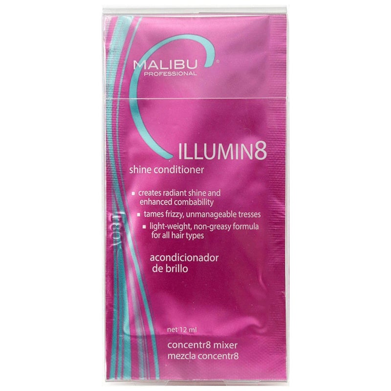 Malibu C ILLUMIN8 Shine Conditioner 6 Packets Concentrate for Hair Shine Manageability Lightweight NonGreasy Hair Conditioner for All Hair Types - Image 3