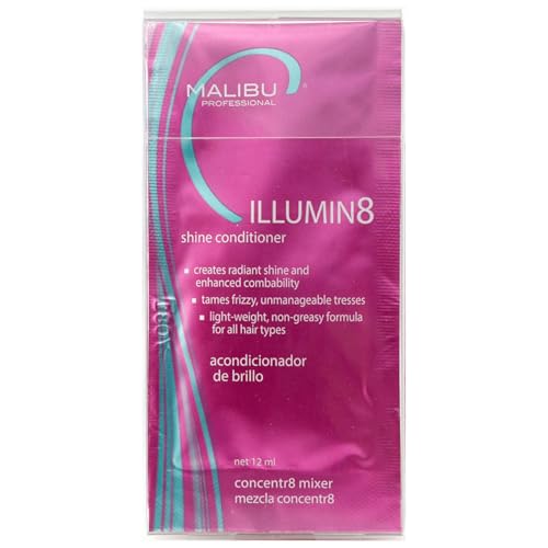 Malibu C ILLUMIN8 Shine Conditioner 6 Packets Concentrate for Hair Shine Manageability Lightweight NonGreasy Hair Conditioner for All Hair Types - Image 1