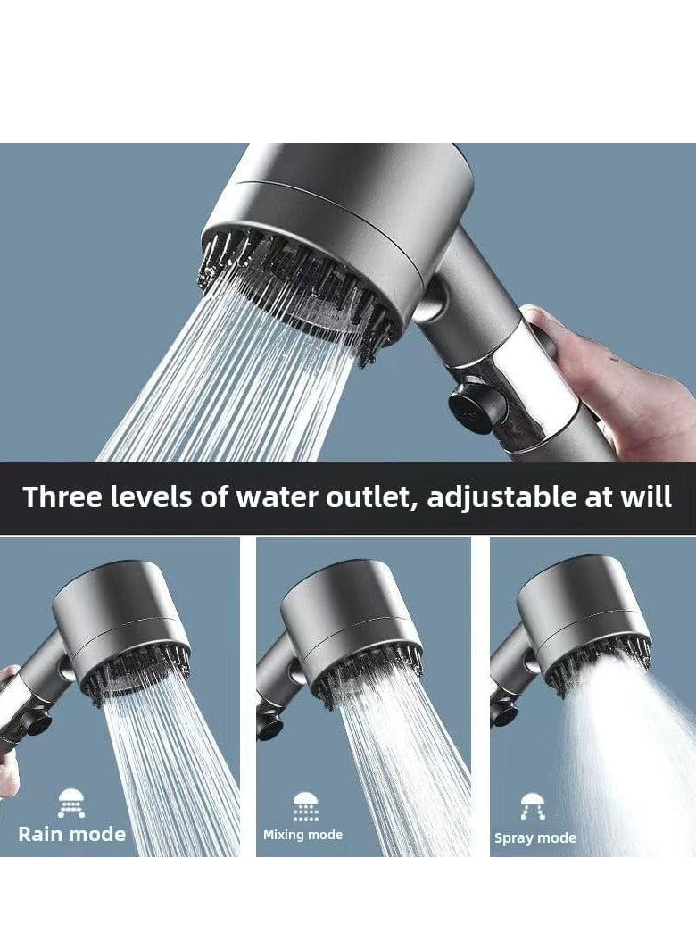 Filtered Shower Head With Handheld, Turbo Head Showerhead, Black, 3 Spray Modes, 5 Pack Filter Element, Painted Finish - Image 5
