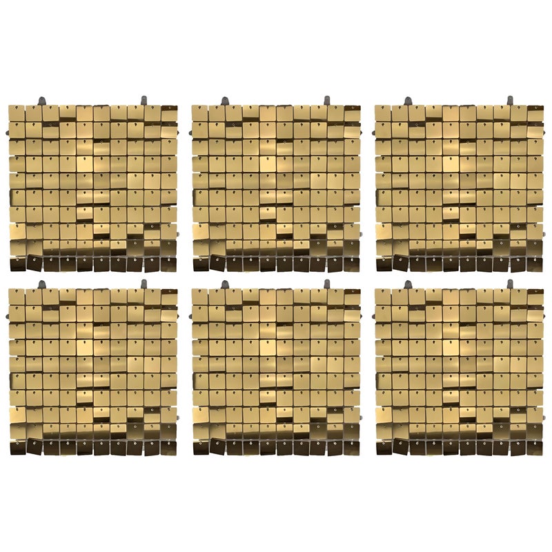 Square Panels - Light Gold Sequin Wall Backdrop 11.8x11.8 Inch, Sparkling and Sparkling Photo Background for Birthday, Wedding, Events (6pcs gold) - Image 1