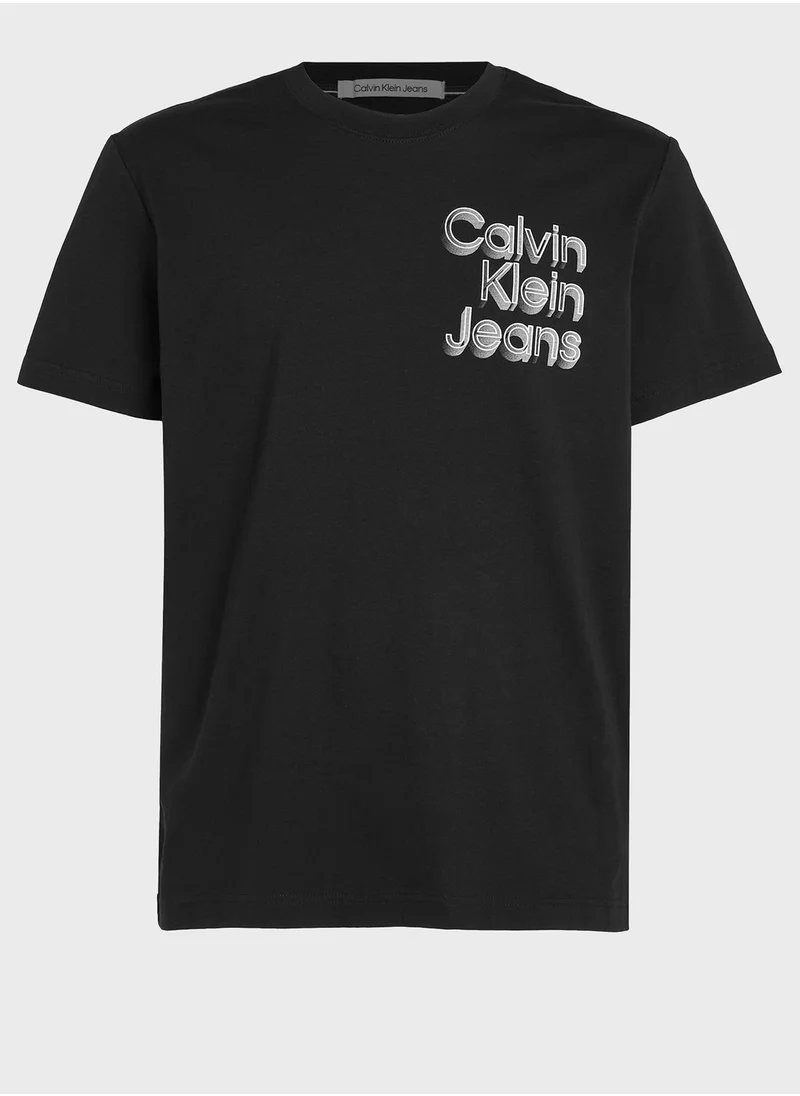 Calvin Klein Jeans Stacked Euphoric Crew Neck T-Shirt