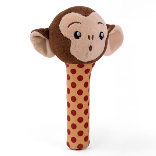 Mirada Monkey Rattle Soft Toy for Babies & Toddlers | Cute Stuffed Animal Rattle Toy for Playtime | Infant Toys, Soft Toys for Kids, Stuffed Toy, Cute Toys, Baby Gift, Safe Cuddle Toy | 18cm - Image 4