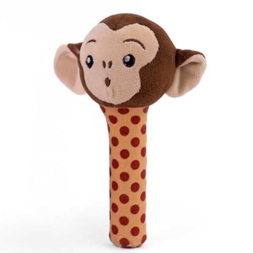 Mirada Monkey Rattle Soft Toy for Babies & Toddlers | Cute Stuffed Animal Rattle Toy for Playtime | Infant Toys, Soft Toys for Kids, Stuffed Toy, Cute Toys, Baby Gift, Safe Cuddle Toy | 18cm - Image 3