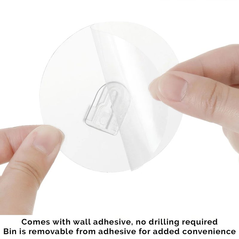 DOOMSDAY منظم فرشاة الأسنان والأدوات الصغيرة المعلق على الحائط ذاتية اللصق DOOMSDAY، صندوق تخزين ABS + PVC بدون حفر مع فتحات تصريف، كوب منظم مستحضرات التجميل (2) - Image 5