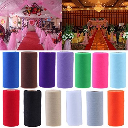 BHOOLU&GOOLU 26.7X15cm Colorful (Purple) Tissue Tulle Roll Spool Craft Wedding Party Decoration - Image 4