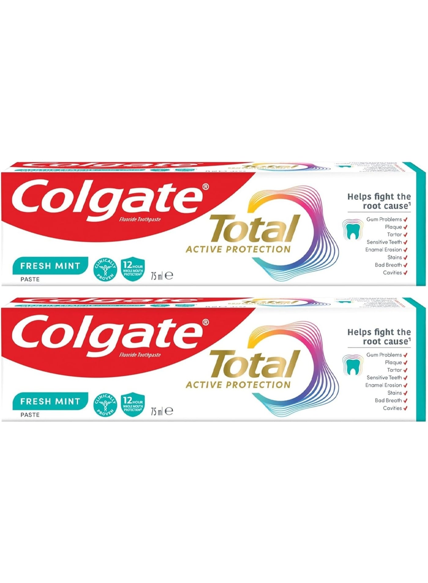 COLGATE TOTAL ACTIVE PROTECTION FRESH MINT 75 ML 2 PAC PACK