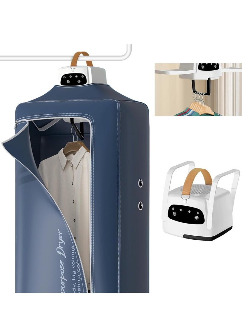 XiuWoo Portable Electric Clothes Dryer, Multifunctional Dryer Machine, Detachable Fast Drying, Travel Clothes Dryer, Heated Clothes Airer, Wardrobe Clothes Heating with Timer, Cloth Cover - Image 1