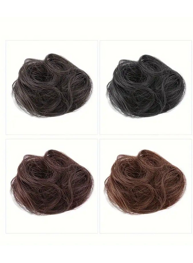 Rozino Synthetic Hair Bun Extensions - Hair Buns for Women with Claw Clip, Messy Chignon, Donut Updo, Ballet Bun Styles, Hair Scrunchies Accessories for Halloween, , and Daily Use Light Brown - Image 4