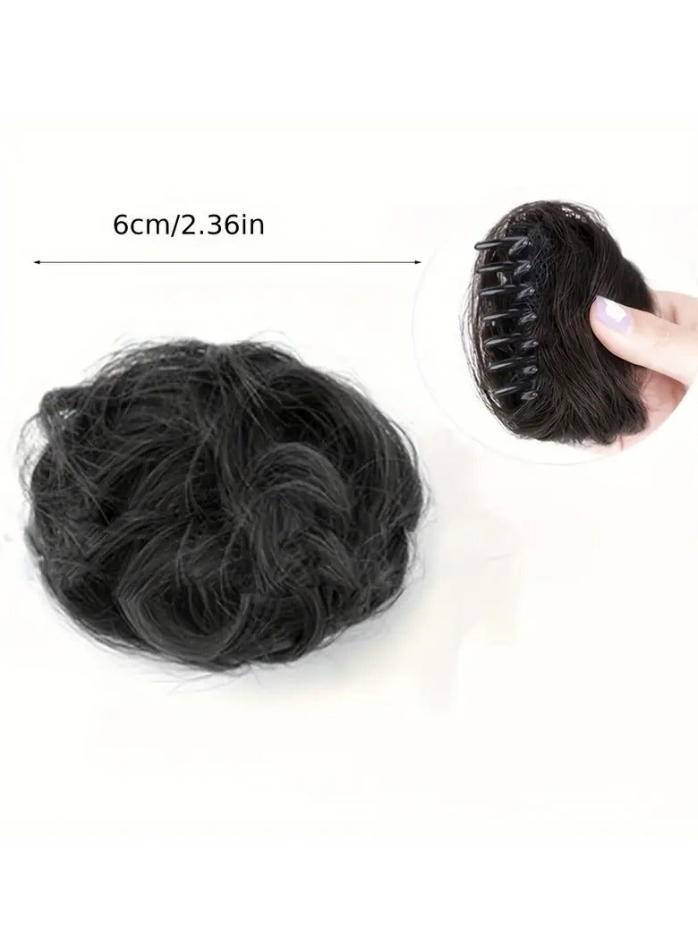 Rozino Synthetic Hair Bun Extensions - Hair Buns for Women with Claw Clip, Messy Chignon, Donut Updo, Ballet Bun Styles, Hair Scrunchies Accessories for Halloween, , and Daily Use Light Brown - Image 3