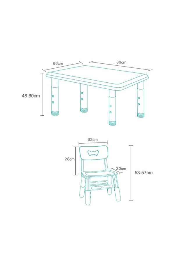 JSAITOYS - Height Adjustable Kids Drawing Study Table And Chair Set - Image 1