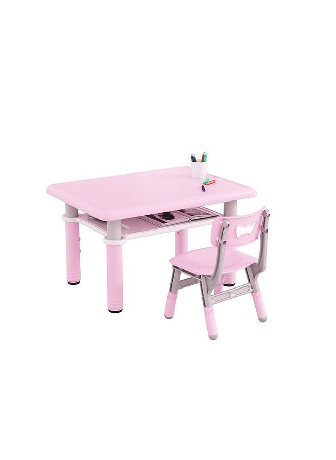 JSAITOYS - Height Adjustable Kids Drawing Study Table And Chair Set - Image 1