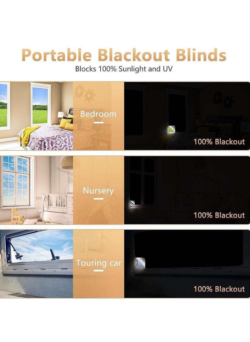 RATSAW - Portable Blackout Blinds Window Blackout Shade with Transparent Sticker Blackout Curtains Easy to Stick On Temporary Blackout Curtains for Baby Night ShifSt Workers Bedroom Travel 100x145cm - Image 1