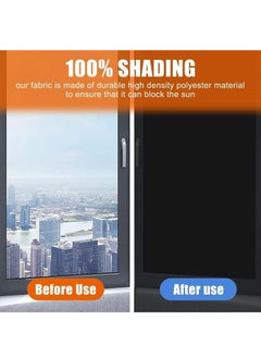 RATSAW Portable Blackout Blinds Window Blackout Shade with Transparent Sticker Blackout Curtains Easy to Stick On Temporary Blackout Curtains for Baby Night ShifSt Workers Bedroom Travel 100x145cm  - Image 2