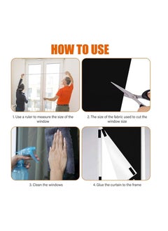 RATSAW Portable Blackout Blinds Window Blackout Shade with Transparent Sticker Blackout Curtains Easy to Stick On Temporary Blackout Curtains for Baby Night ShifSt Workers Bedroom Travel 100x145cm  - Image 4