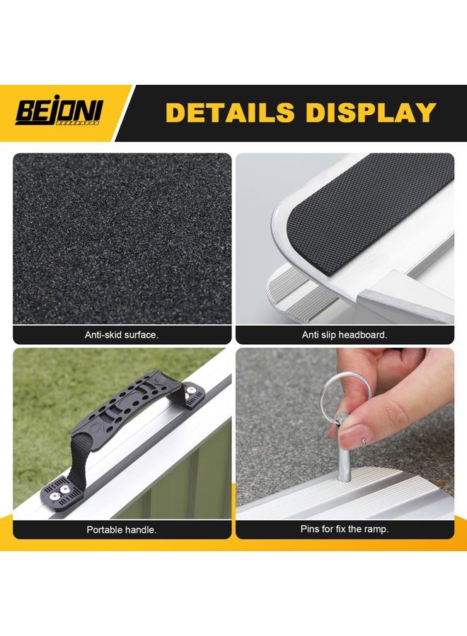 BEJONI Portable Wheelchair Ramp 3FT, Folding Non-Slip Aluminum Handicap Ramp, Door Threshold Wheel Chair Ramps for Home Steps, Scooter, Doorways, Entry Use, Curbs, Stairs - Image 3