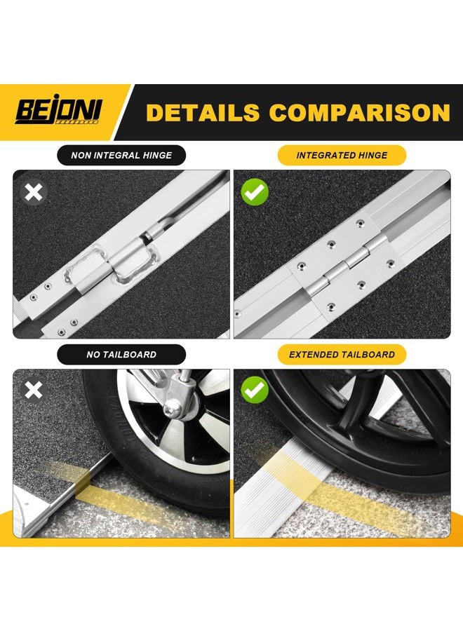 BEJONI Portable Wheelchair Ramp 3FT, Folding Non-Slip Aluminum Handicap Ramp, Door Threshold Wheel Chair Ramps for Home Steps, Scooter, Doorways, Entry Use, Curbs, Stairs - Image 4