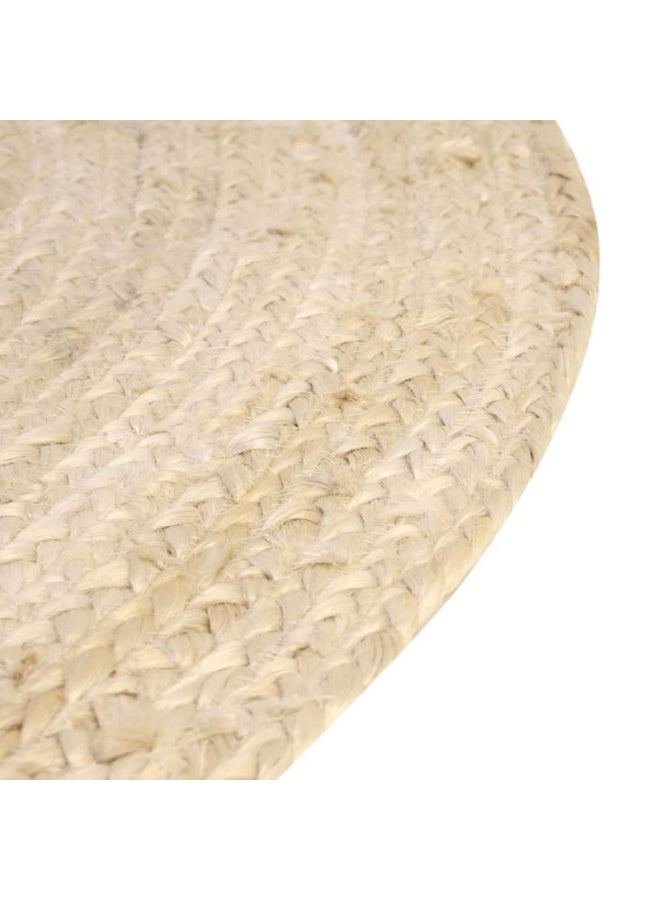 HANDPICKED FURNITURE Jute Wool And Cotton White Round Carpet Ultra Soft Area Carpets For Bed Room Living Room And Dining Room Anti-Slip Floor Carpets Easy To Clean Made In Turkey 120X120Cm - Image 3