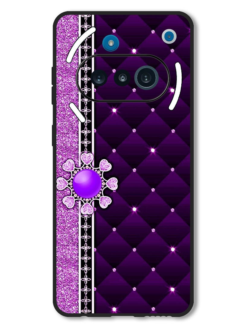 Theodor Case Compatible with Nothing Phone 3a Protection Shockproof Bumper Cover Purple Stappers - Image 1