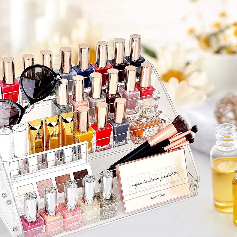 GOTOTOP - Durable Acrylic Nail Polish Display Stand Holder Cosmetic Makeup Clear Varnish Spec upgraded improved quality - Image 2