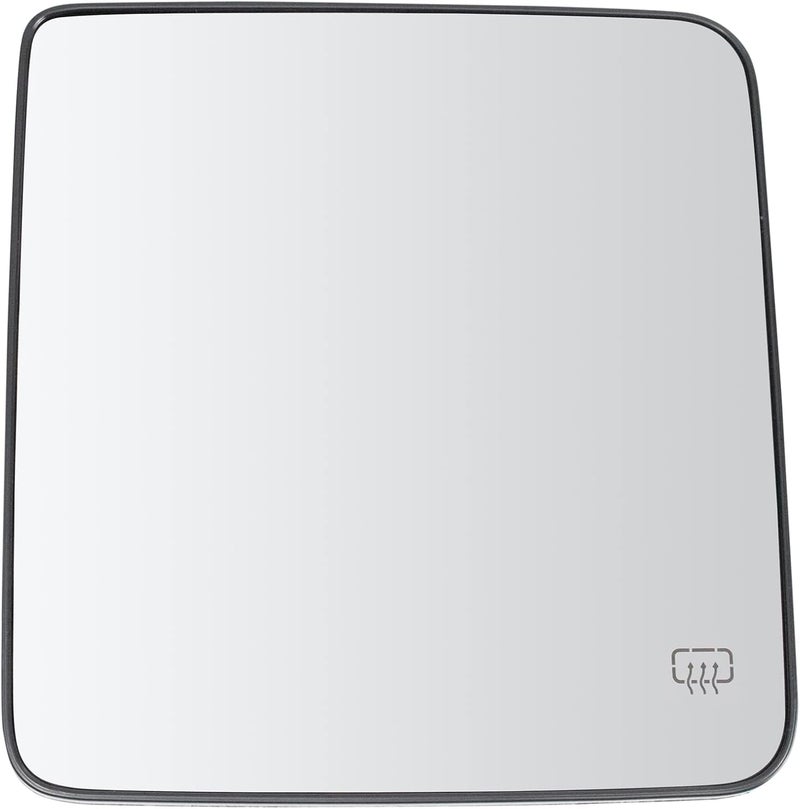 TRQ Driver Side Power Heated Mirror Glass with Backing Plate Compatible with 2018-2024 Jeep Wrangler 2020-2024 Jeep Gladiator CH1324185 - Image 1