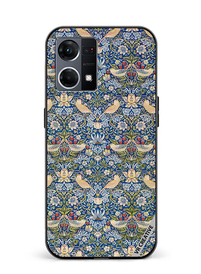 VR CREATIVE Protective Case Cover For Oppo Reno8 4G Splash Flower Design Multicolour - Image 1