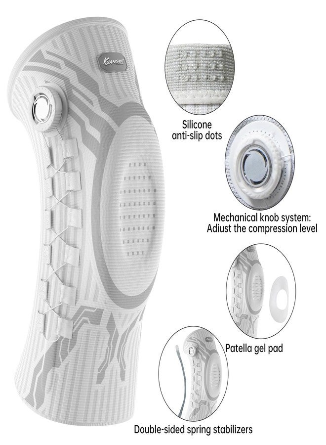 Kuangmi Smart Knee Brace with Adjustable Compression Knob, Micro-Adjustable Support for Perfect Fit, Pain Relief from Arthritis, Meniscus Tear, 2 Pack, W-XL - Image 2