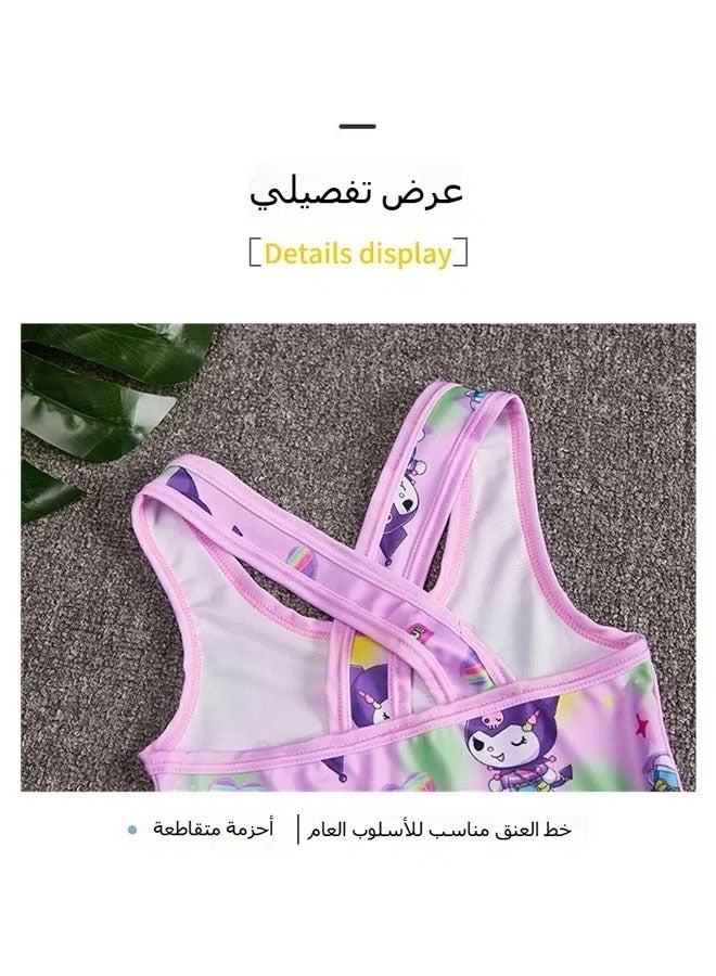 general Kuromi children's swimsuit girls summer girls one-piece princess cartoon swimming swimsuit suitable for children with a height of 90-150cm  - Image 2