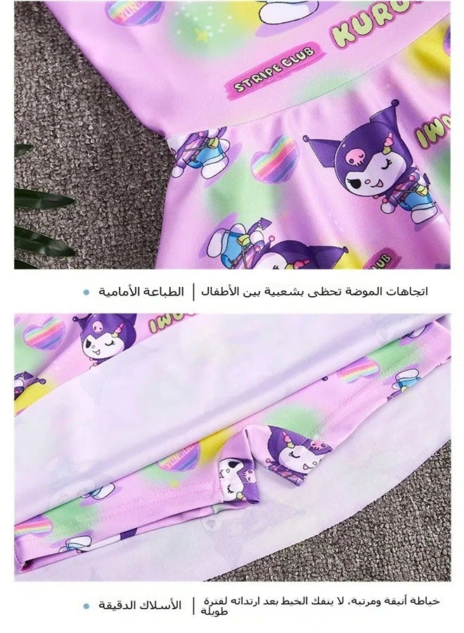 general Kuromi children's swimsuit girls summer girls one-piece princess cartoon swimming swimsuit suitable for children with a height of 90-150cm  - Image 3