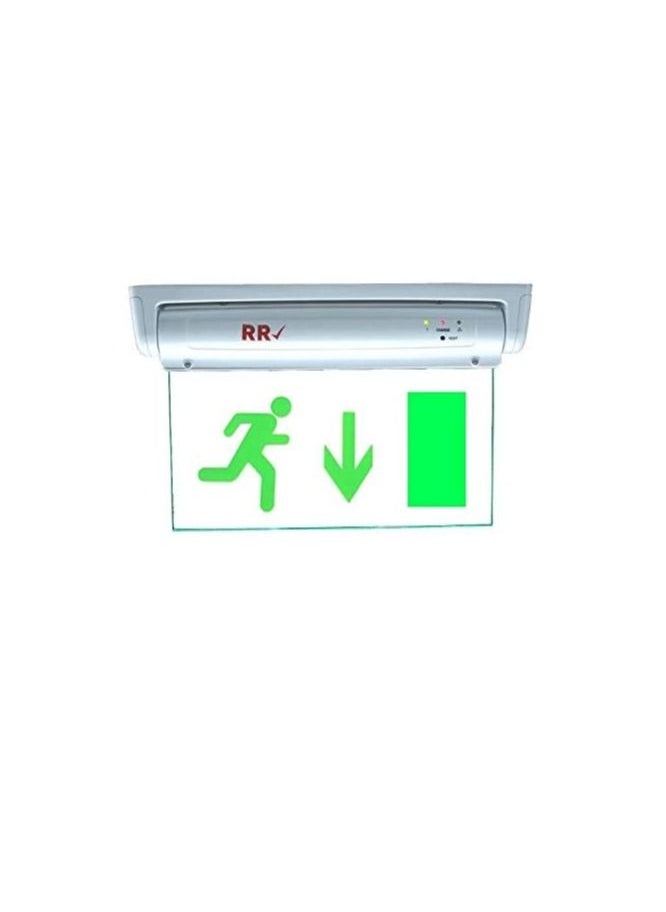 RR Exit Down Green Sign in Clear Light Board 230V with Battery Backup - RR  - Image 3