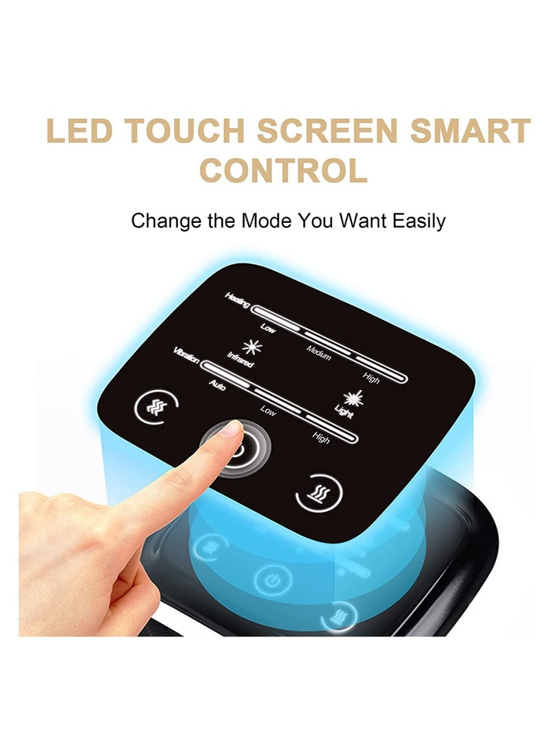 Knee Massager with Infrared Heating Pad and 3 Temperature Adjusters,Lightweight and Durable,No Box Spring Needed