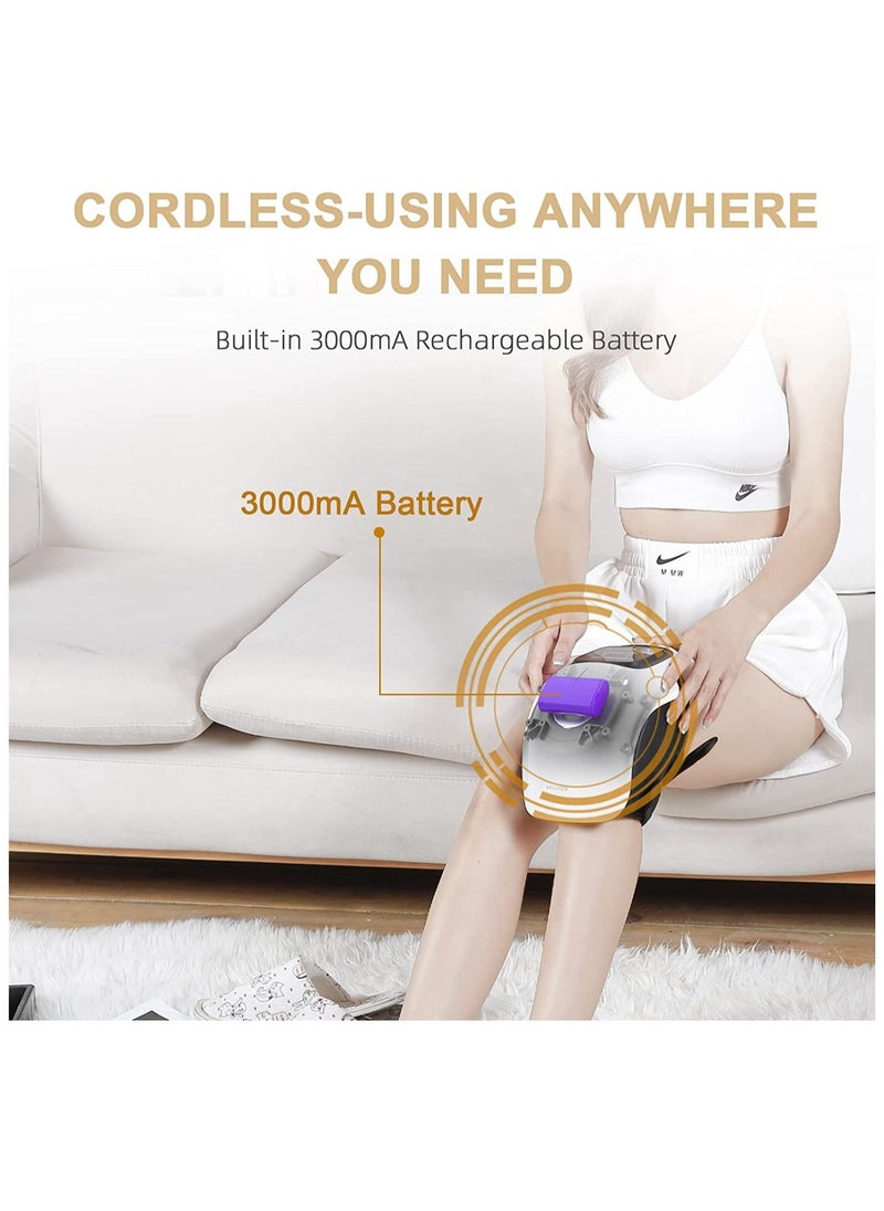 Knee Massager with Infrared Heating Pad and 3 Temperature Adjusters,Lightweight and Durable,No Box Spring Needed