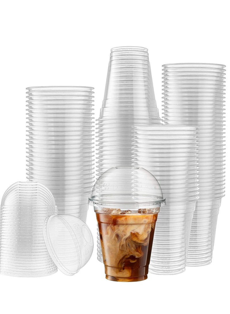50 Sets 12 Oz Crystal Clear Plastic Cups With Dome lids - Image 1